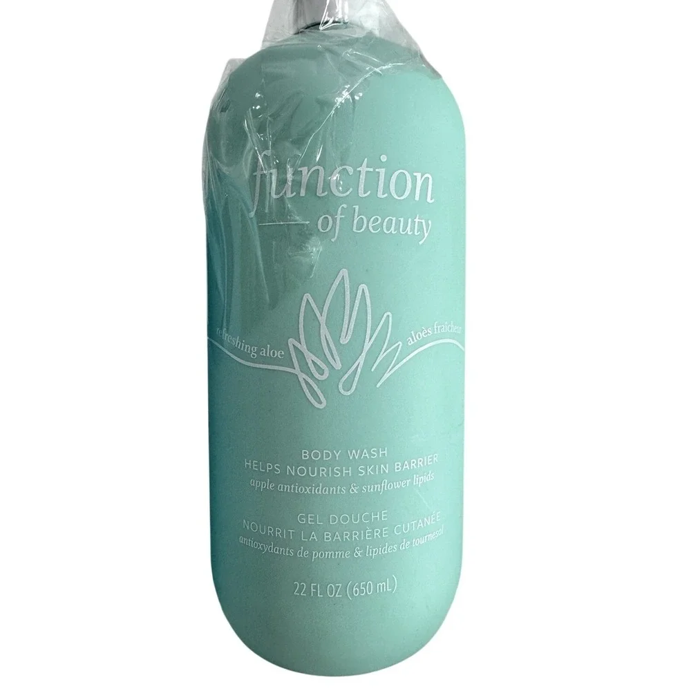 Function of Beauty Straight Hair Shampoo 11oz & Aloe Body Wash 22oz Bundle New